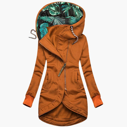 Kapuzenpullover Tropisch Blatt Muster Damen