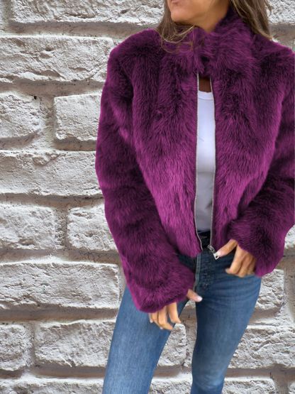 Elegante Damen-Felljacke Luxus-Qualität