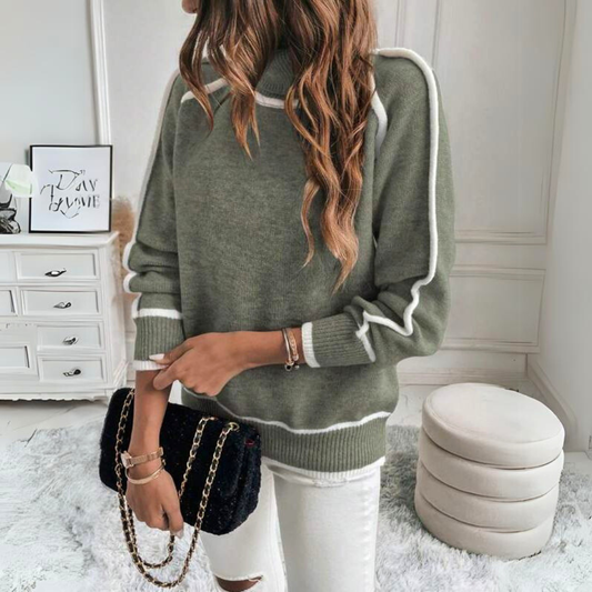 Rollkragenpullover Bequem Lange Ärmel Modern - IdealeKleiden