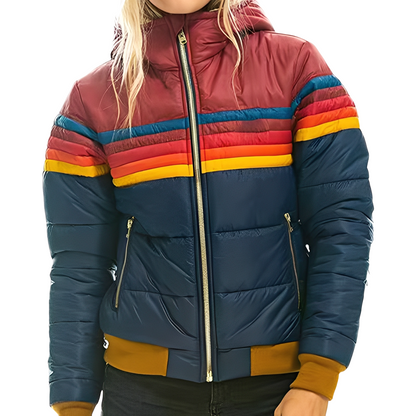 Modische Steppjacke Damen Kapuze Winter