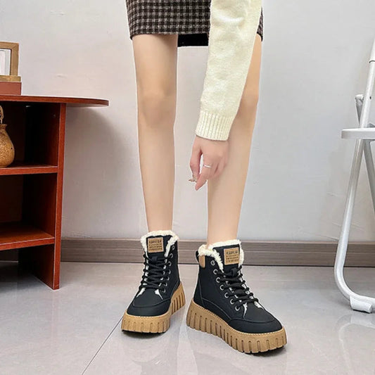 Damen Stiefel Warm Fleece Übergröße - IdealeKleiden