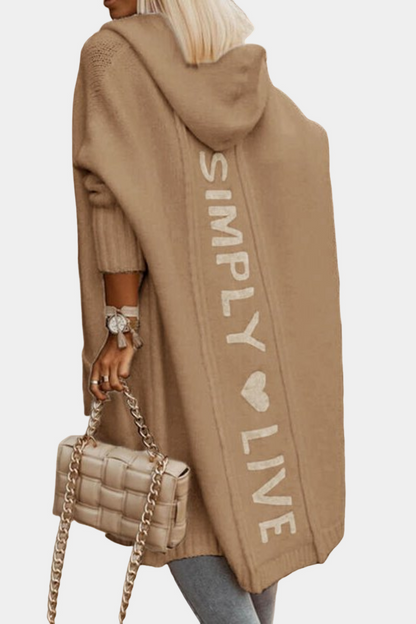 Damen Strickjacke Lang Bequem