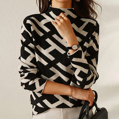 Stylischer Pullover Geometrisches Muster