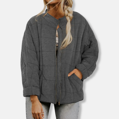 Große Steppjacke Oversized mit Stehkragen