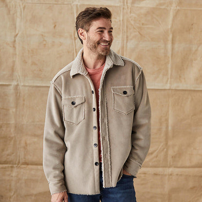 Herren Cordjacke Modern Button Down Stil