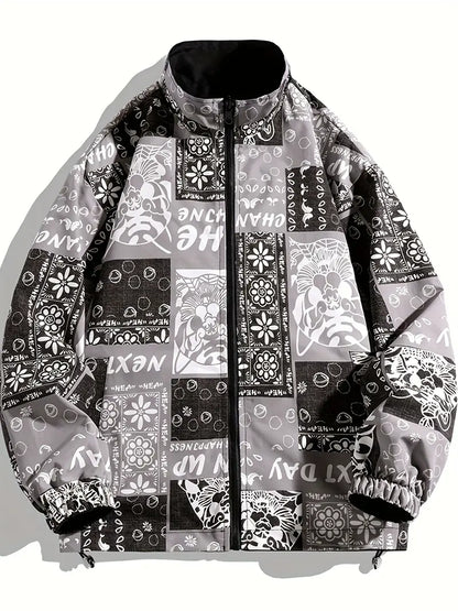 Herren Wendejacke Modern Grafik Design