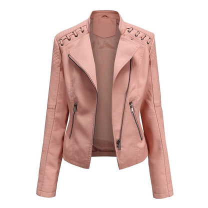 Weiche Lederjacke Lammfell Optik