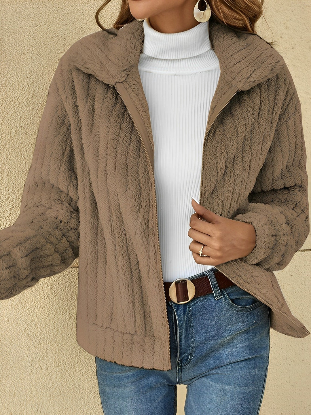Bequemer Damen Plüschmantel Soft und Warm