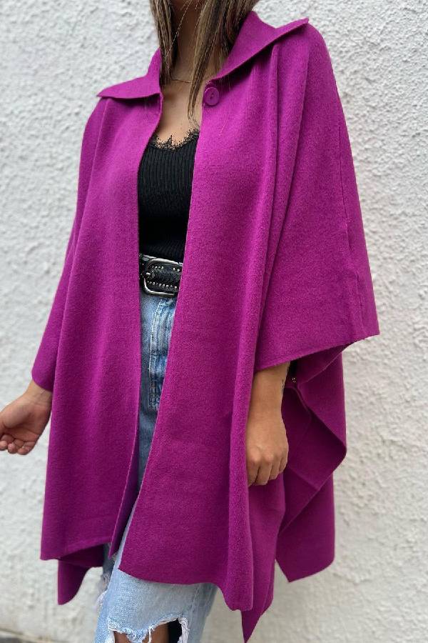 Lässige Cardigan Jacke mit Knopf und Kapuze - IdealeKleiden