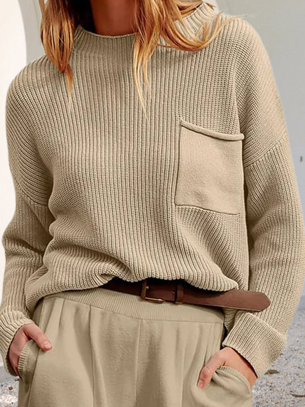 Bequemer Strickpullover mit Taschen Casual Style