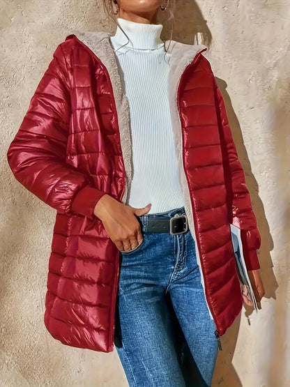 Warme Damenjacke Fleece gefüttert Reißverschluss