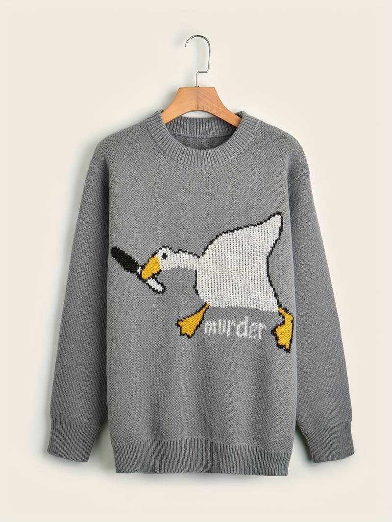 Lustiger Enten Pullover Herren Cartoon Design