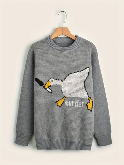 Lustiger Enten Pullover Herren Cartoon Design