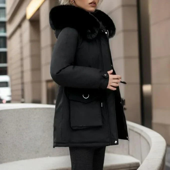 Warme Parka Damen Mantel Isoliert Mit Kapuze - IdealeKleiden