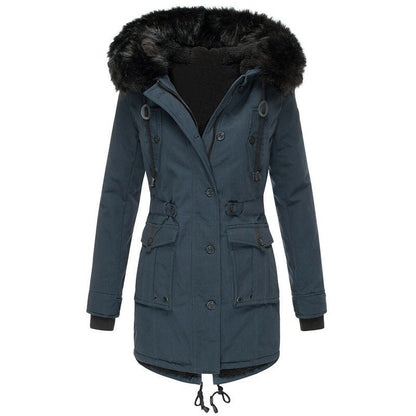 Frauen Wintermantel Kapuze Warm Stylish