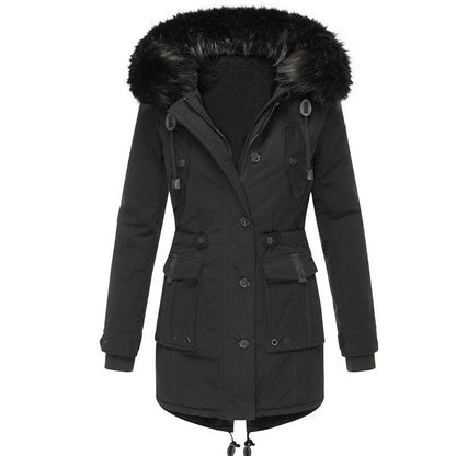 Frauen Wintermantel Kapuze Warm Stylish