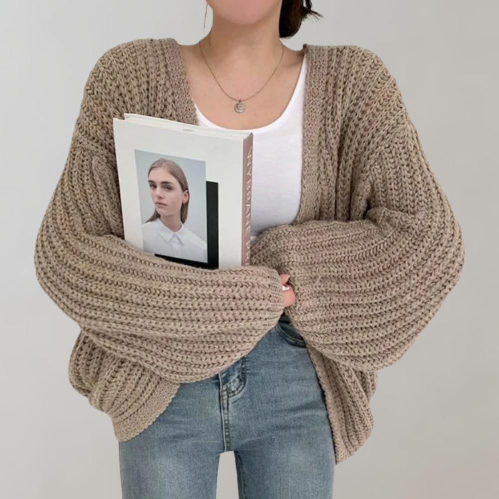 Damenschal Strickjacke Grobstrick Stil