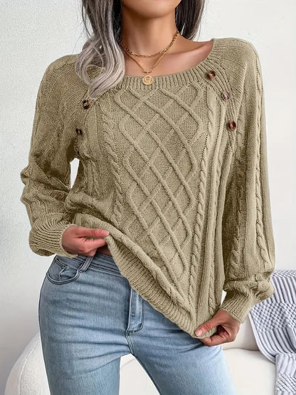 Lässiger Rundhals Pullover Damen