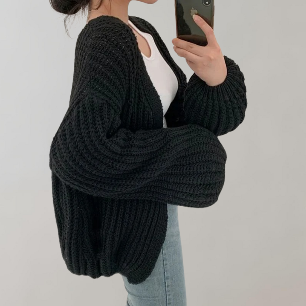 Damenschal Strickjacke Grobstrick Stil