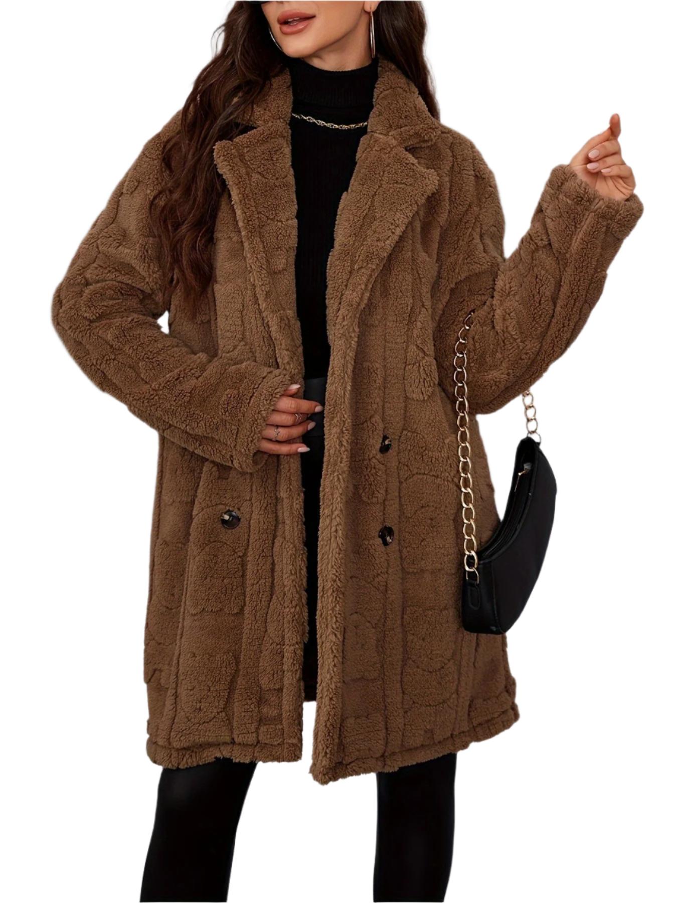 Luxus Pelzmantel Braun Damen Eleganz