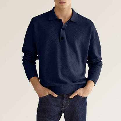 Modisches Langarm-Poloshirt für Herren