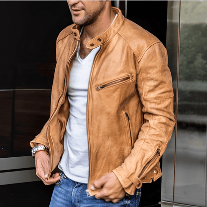 Stylische Lederjacke Männer Modern Design