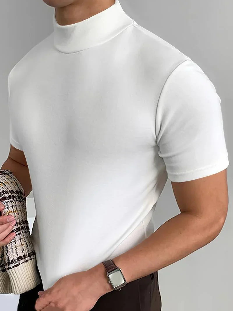 Modisches Herren-T-Shirt mit Stehkragen