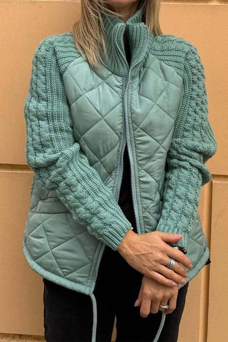 Stylische Unisex-Jacke Einfarbig Gestrickt