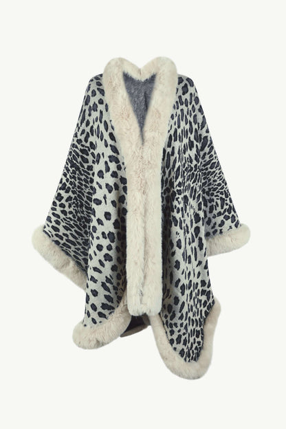 Stylisches Poncho Leoparden Muster Oversized