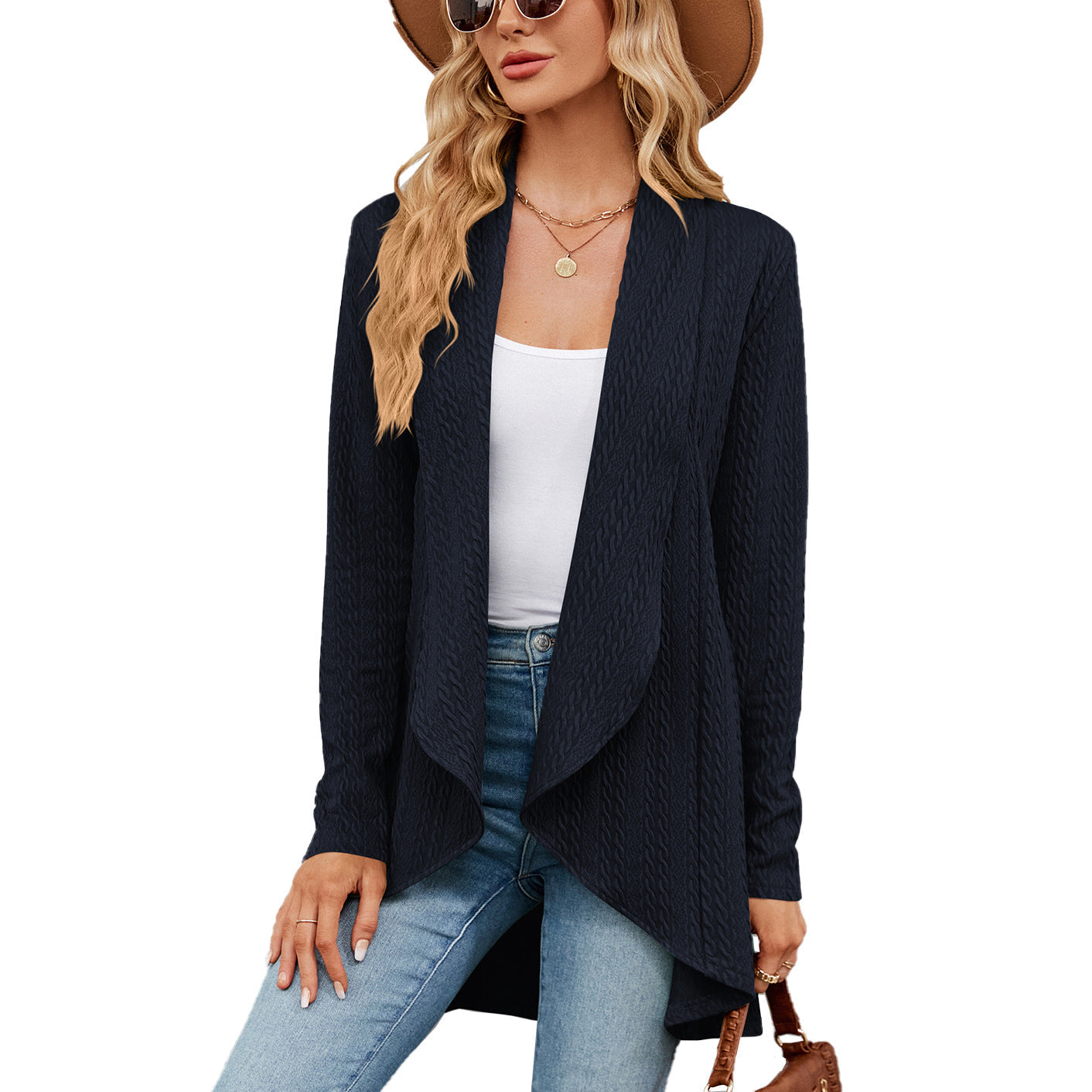 Elegante Damenjacke Langarm Uni Farbe