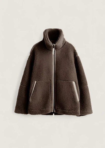 Weiche Fleecejacke Creme Beige