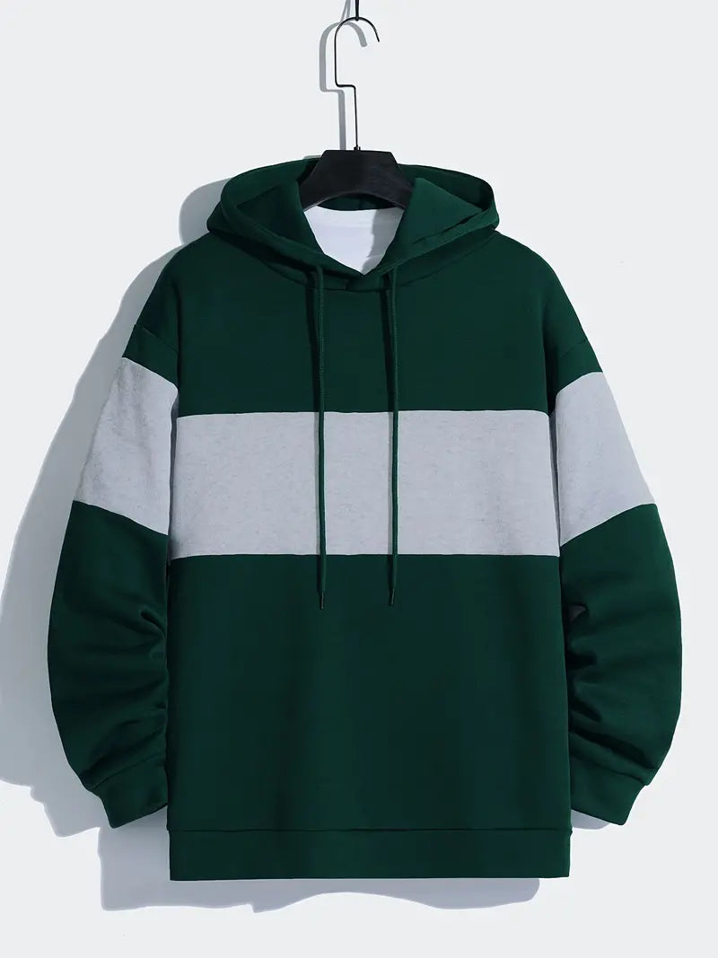 Herren Hoodie Langarm Kontrastkapuze Modern