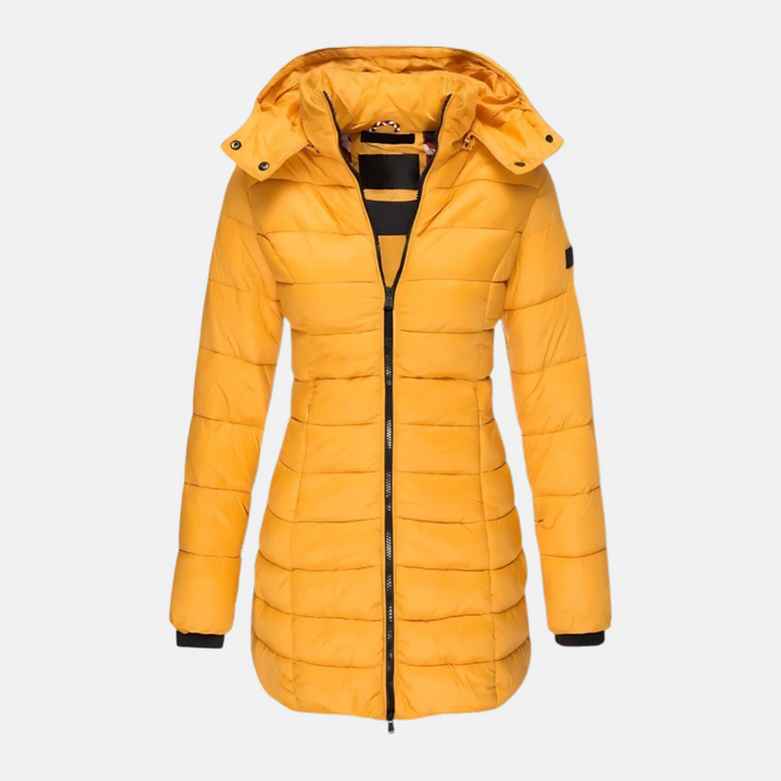 Winterjacke Damen Slim Fit Gepolstert Mit Kapuze