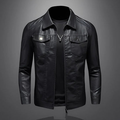 Elegante Lederjacke Slim Fit Herren
