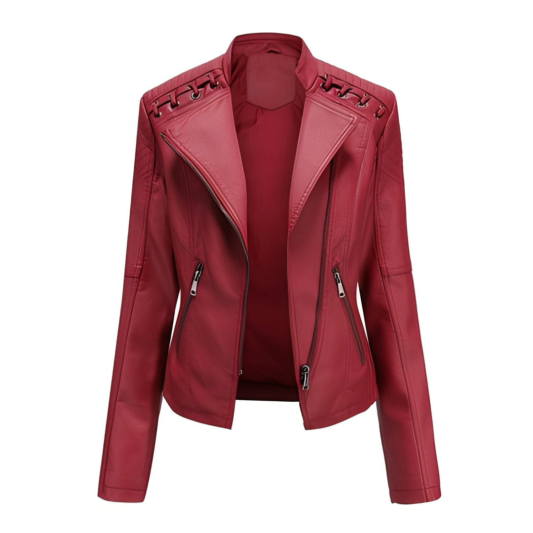 Elegante Damen Lederjacke Slim Fit Kürzelängen