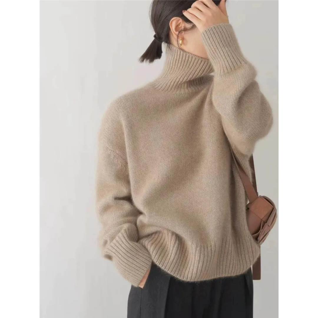 Warmes Rollkragen Sweatshirt Damen