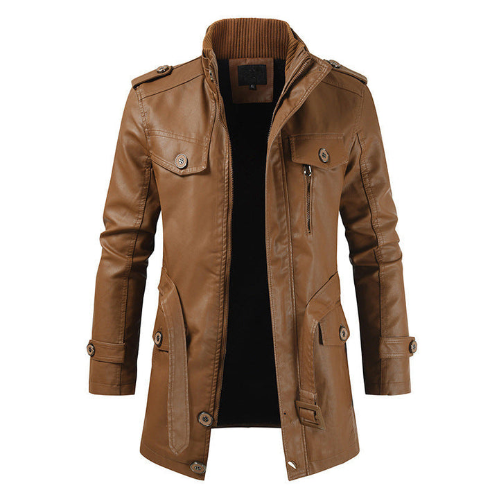 Stylischer Leder-Trenchcoat Herren Retro Design
