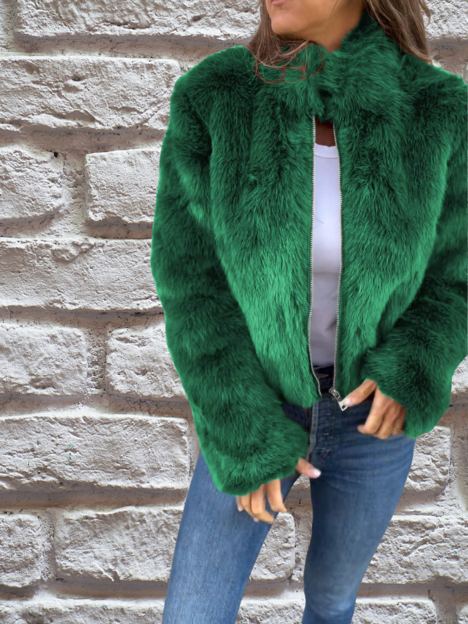 Elegante Damen-Felljacke Luxus-Qualität