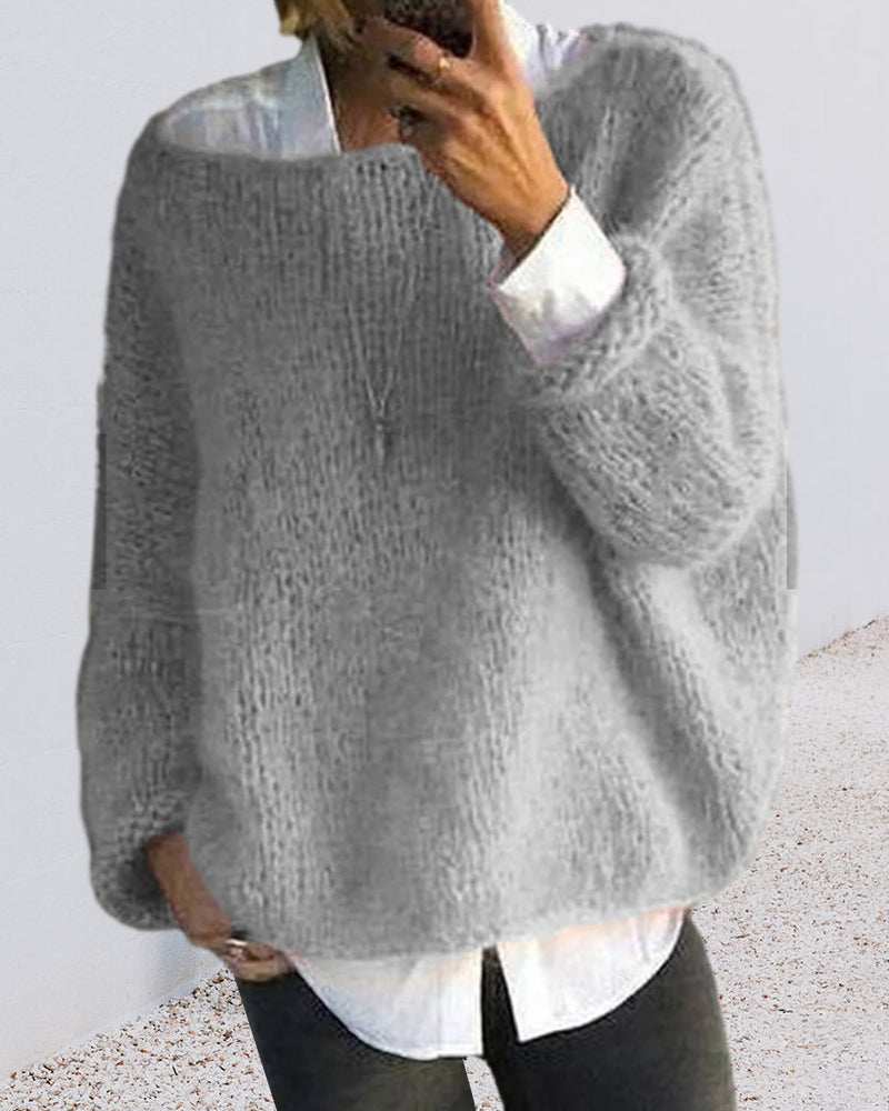 Stylischer Pullover Farbiger Kragen