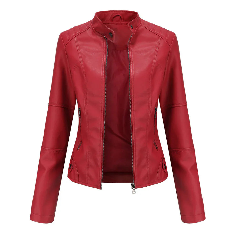 Lederjacke Damen Slim Fit Elegant