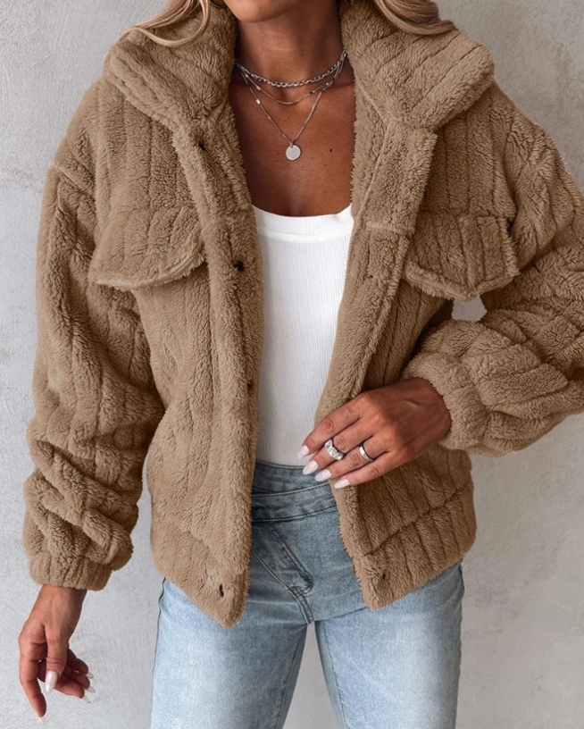 Kurze Damenjacke Warm Plüsch Winter