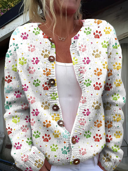 Damen Strickjacke Blumenmuster Elegant - IdealeKleiden