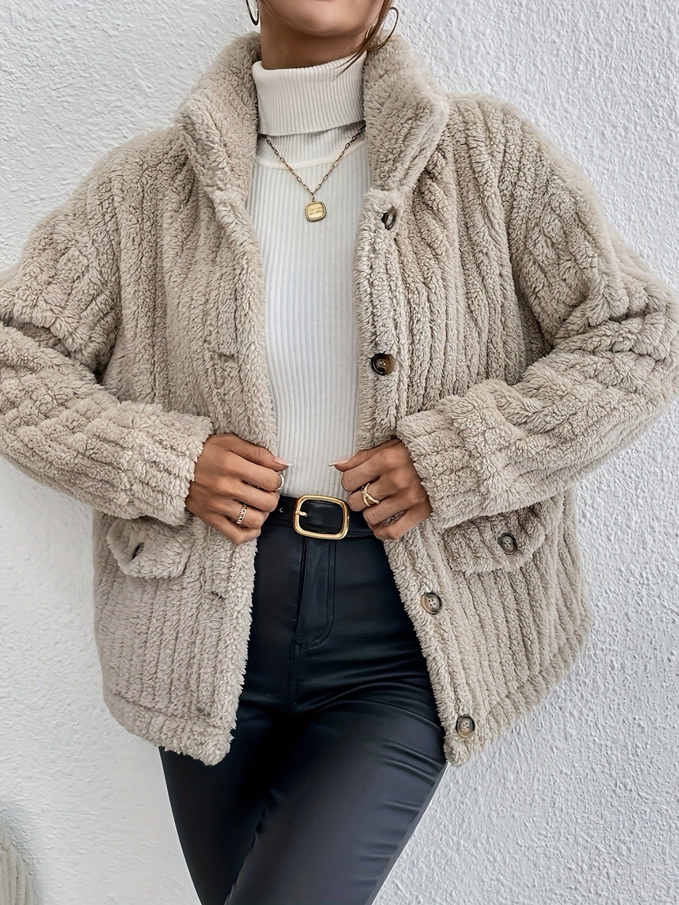 Weiche Teddyjacke Damenschal