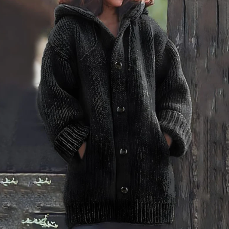 Oversized Strickjacke Warm Kapuze
