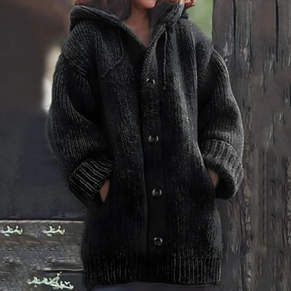 Oversized Strickjacke Warm Kapuze