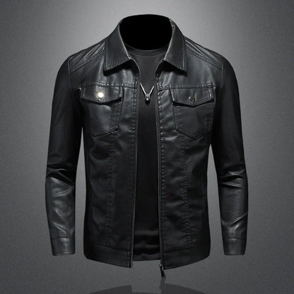 Lederjacke Herren Biker Style Cool - IdealeKleiden
