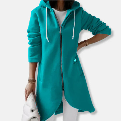 Lockere Sweatjacke Mit Kapuze Und Reißverschluss