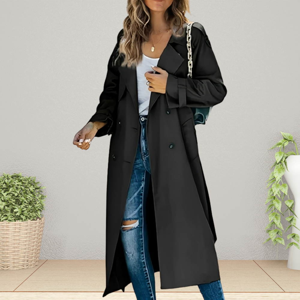 Eleganter Damen Trenchcoat Lang & Warm