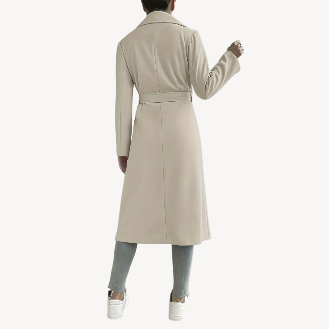 Eleganter Damenmantel Lang mit Taschen - IdealeKleiden