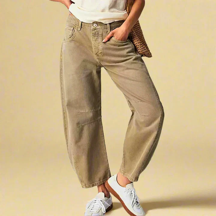 Retro Damen Hose mit Kniestreifen Detail